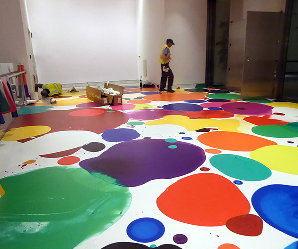 Yunhee Min floor graphic at Hammer Museum